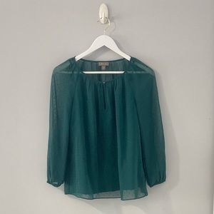 Green chiffon shimmery pokadot blouse